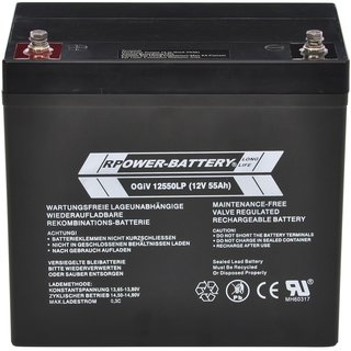 12V 55Ah RPOWER / TRIATHLON AGM Longlifebatterie