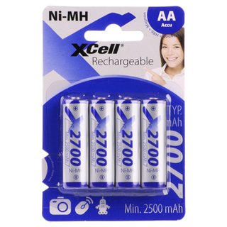 XCell Mignon AA Akku Ni-MH 1,2V / 2700mAh 4er Blister