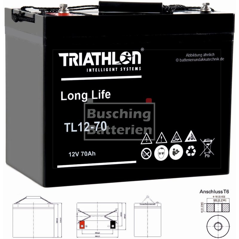 12V 70Ah TRIATHLON AGM Longlifebatterie, 197,81 €
