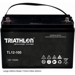 12V 100Ah TRIATHLON AGM Longlifebatterie