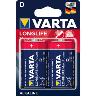 Varta Longlife Max Power D 1,5V LR20 Alkaline 2er Blister