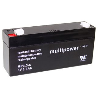 Multipower Blei-Akku MP3,3-6 / 6V 3,3 Ah