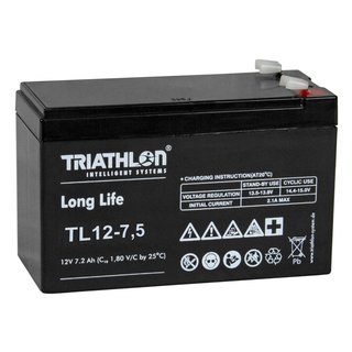 12V 7,5 Ah TRIATHLON AGM Longlifebatterie