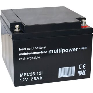 12V 26 Ah MULTIPOWER AGM Longlifebatterie