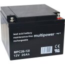 12V 26 Ah MULTIPOWER AGM Longlifebatterie