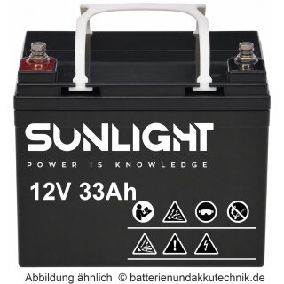 12V 33Ah SUNLIGHT AGM Longlifebatterie