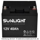 12V 40 Ah SUNLIGHT AGM Longlifebatterie