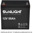 12V 55 Ah SUNLIGHT AGM Longlifebatterie