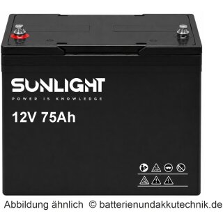 12V 75 Ah SUNLIGHT AGM Longlifebatterie