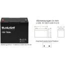 12V 75 Ah SUNLIGHT AGM Longlifebatterie