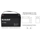 12V 100 Ah SUNLIGHT AGM Longlifebatterie